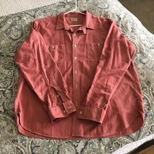 J Crew red chambray shirt regular fit XL